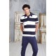 KARIBAN RAY SEWN STRIPE BI-COLOUR POLO SHIRT